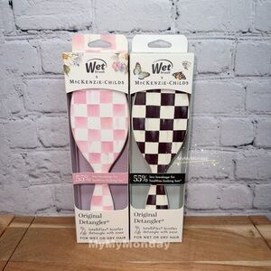 MacKenzie Childs X Wet Brush Detangler Hair Brush Rosy Check And Courtly Check